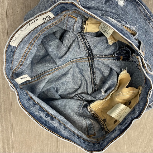 Rag & Bone New York Boyfriend Distressed Beckers Blue Denim Jeans Slouchy Y2K 23 - Picture 14 of 16